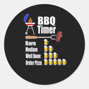 Grappige BBQ Timer - Barbecue Grill Grilling Gift Ronde Sticker