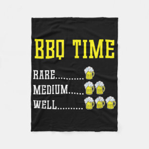 Grappige BBQ Timer Bier Drink Gift Gerookt Vlees B Fleece Deken