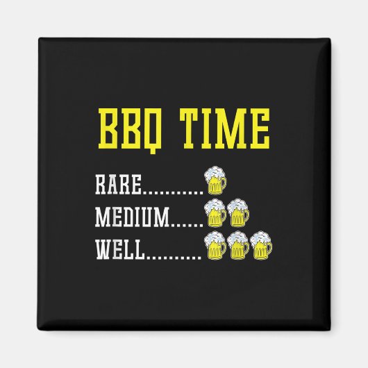 Grappige BBQ Timer Bier Drink Gift Gerookt Vlees B Magneet (Voorkant)