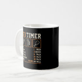 Grappige BBQ-timer Grilling-niveaus & Bier Chart M Koffiemok (Voorkant links)