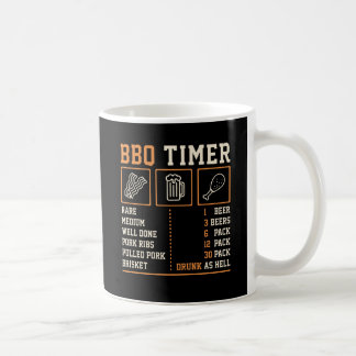 Grappige BBQ-timer Grilling-niveaus & Bier Chart M Koffiemok