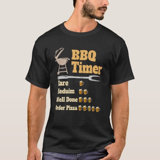 Grappige BBQ-timer Grilling T-shirt (Voorkant)