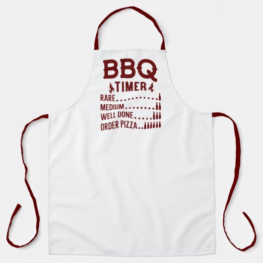 Grappige BBQ-timer Rood Schort (Voorkant)