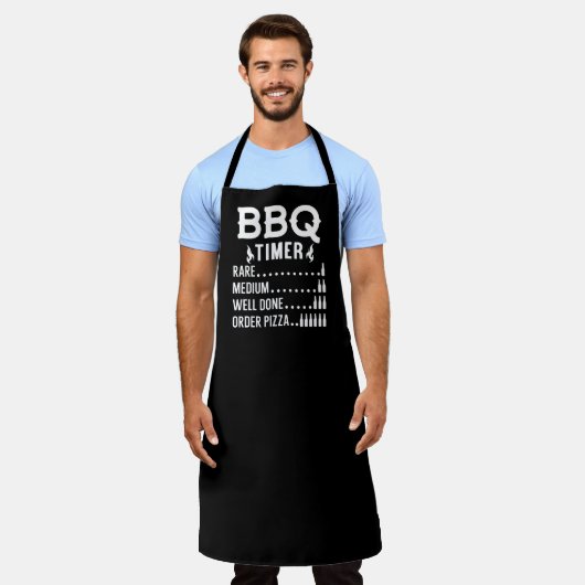 Grappige BBQ-timer Schort (Gedragen)
