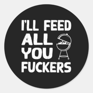 Grappige Bbq Vader Grappige Rook Ronde Sticker