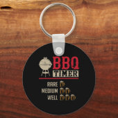 Grappige Bbq Vlees Kook Timer Bier Grill Chef Rbec Sleutelhanger (Voorkant)