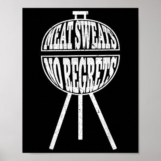 Grappige BBQ vlees zweet geen spijt van Clic houts Poster (Voorkant)