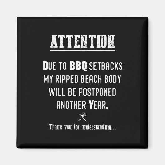 Grappige BBQ voor Pitmasters & Barbecue liefhe Magneet (Voorkant)