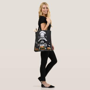 Grappige BBQ Wasbeer die Burgers Omkeert Tote Bag