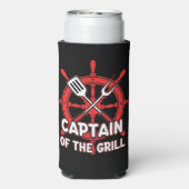 Grappige BBQ Zeilkapitein Van De Grill Seltzer Blikjeskoeler (Seltzer Achterkant)