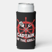 Grappige BBQ Zeilkapitein Van De Grill Seltzer Blikjeskoeler (Seltzer Voorkant)