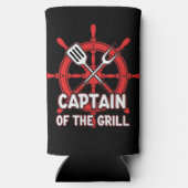 Grappige BBQ Zeilkapitein Van De Grill Seltzer Blikjeskoeler (Achterkant)
