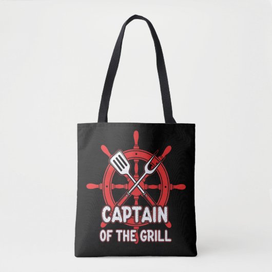 Grappige BBQ Zeilkapitein Van De Grill Tote Bag (Voorkant)