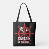 Grappige BBQ Zeilkapitein Van De Grill Tote Bag (Achterkant)