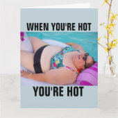 GRAPPIGE BBW GROOT MEISJE BADEN SCHOONHEID VERJAAR KAART (Gele Bloem)