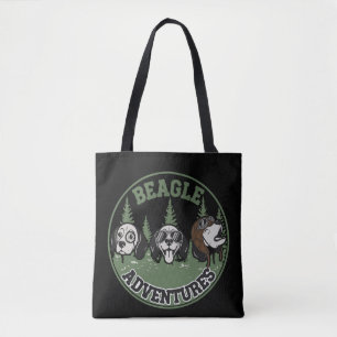 Grappige Beagle Avonturen Trio   Retro Cartoon Hon Tote Bag