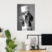 Grappige Beagle-badkamerkunstprint, toiletpapierro Poster (Thuiskantoor)