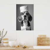 Grappige Beagle-badkamerkunstprint, toiletpapierro Poster (Keuken)