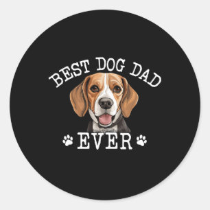 Grappige Beagle Dad Vaderdag  Ooit Hondenliefde Ronde Sticker