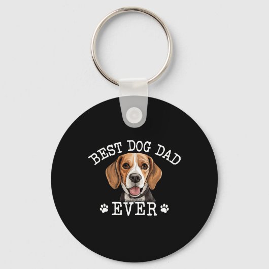 Grappige Beagle Dad Vaderdag Ooit Hondenliefde Sleutelhanger (Voorkant)