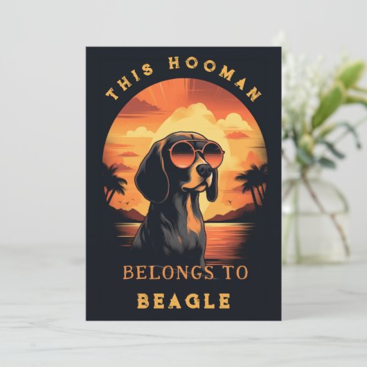 Grappige Beagle Dog Ouder gepersonaliseerd Aankondiging (Staand voorkant)