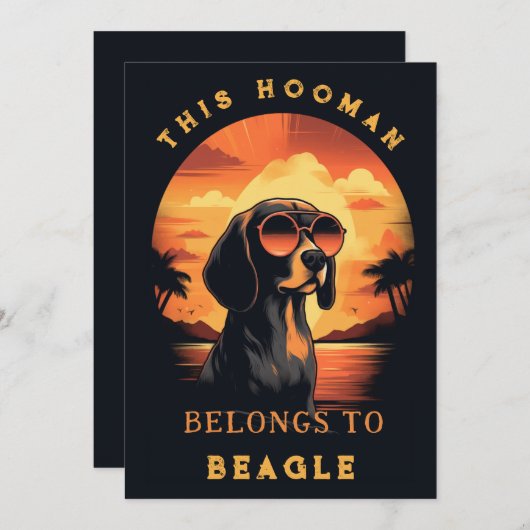 Grappige Beagle Dog Ouder gepersonaliseerd Aankondiging (Voorkant / Achterkant)