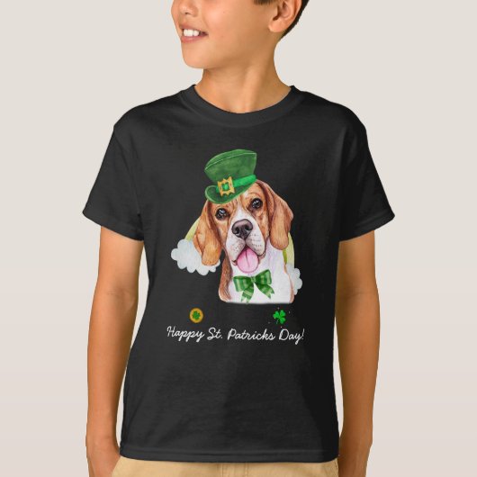 Grappige Beagle Goud St. Patricks Dag T-shirt (Voorkant)