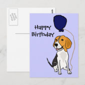 Grappige Beagle Holding Ballon Briefkaart (Voorkant / Achterkant)