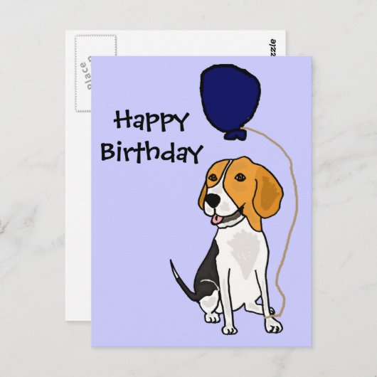 Grappige Beagle Holding Ballon Briefkaart (Voorkant / Achterkant)