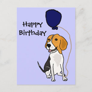 Grappige Beagle Holding Ballon Briefkaart
