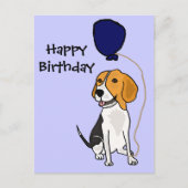 Grappige Beagle Holding Ballon Briefkaart (Voorkant)