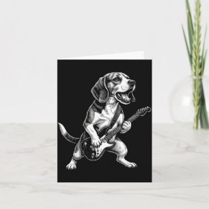 Grappige Beagle-hond die gitaar speelt Kaart