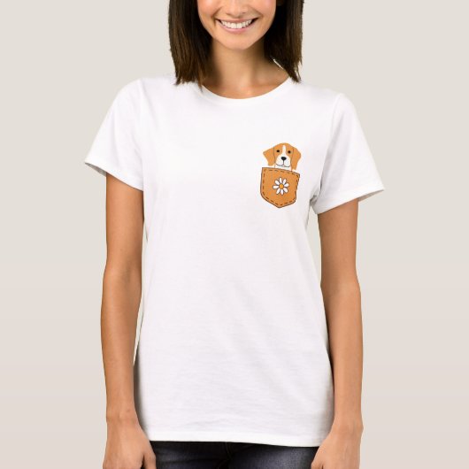 Grappige Beagle hond in de zak T-shirt (Voorkant)
