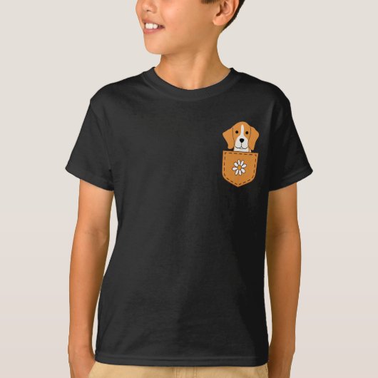 Grappige Beagle hond in de zak T-shirt (Voorkant)