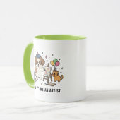 Grappige Beagle-hond Kunstliefhebber Verjaardagsvi Mok (Voorkant links)