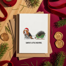Grappige Beagle-hond Sleigh Kerstmis
