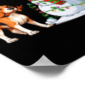 Grappige Beagle Hond Sneeuwman Kerstboom Lights XM Poster (Hoek)