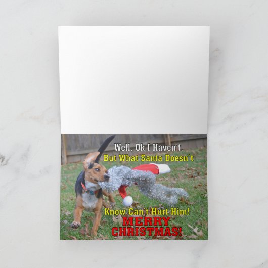 Grappige Beagle Ik ben een goede kerstjongen gewee Feestdagen Kaart (Binnen)