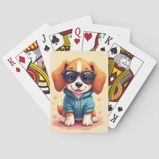 Grappige Beagle Kawaii Hond Pokerkaarten (Achterkant)