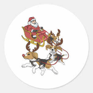 Grappige Beagle Kerst Voor Liefhebbers Van Cute Ho Ronde Sticker