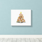 Grappige beagle kerstboom voor beagle hondenliefhe canvas afdruk (Insitu (Houten vloer))