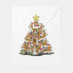 Grappige beagle kerstboom voor beagle hondenliefhe fleece deken