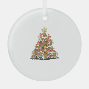 Grappige beagle kerstboom voor beagle hondenliefhe glas ornament