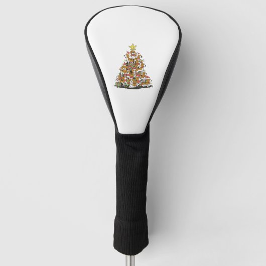 Grappige beagle kerstboom voor beagle hondenliefhe golfheadcover (Voorkant)