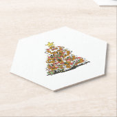 Grappige beagle kerstboom voor beagle hondenliefhe kartonnen onderzetters (Schuin)