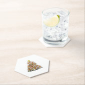 Grappige beagle kerstboom voor beagle hondenliefhe kartonnen onderzetters (Insitu)