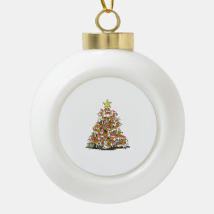 Grappige beagle kerstboom voor beagle hondenliefhe keramische bal ornament