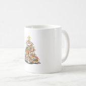 Grappige beagle kerstboom voor beagle hondenliefhe koffiemok (Voorkant rechts)