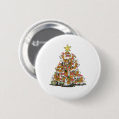 Grappige beagle kerstboom voor beagle hondenliefhe ronde button 5,7 cm (Voorkant /achterkant)