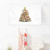 Grappige beagle kerstboom voor beagle hondenliefhe spandoek (Insitu)